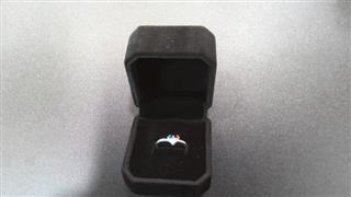 Aquamarine Lady's Silver & Stone Ring 925 Silver 1.7g Size:6.5